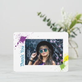 Tarjeta Thx de fotografía con patrón de pintura ar