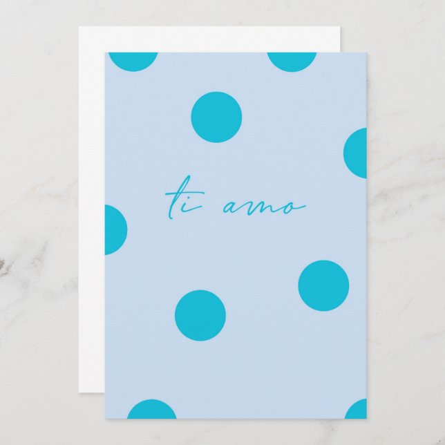 Tarjeta Ti amo flat Greeting Card (Anverso / Reverso)