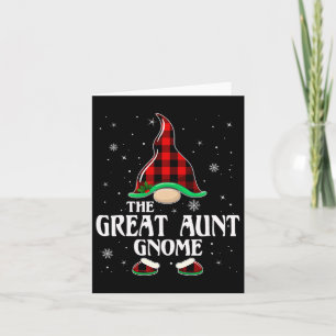 Tarjeta Tía abuela Gnome Buffalo Plaid Grupo Familiar Cris