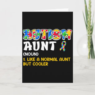 Tarjeta Tía Conciencia del Autismo Niño Autista Diversidad