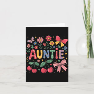 Tarjeta Tía Coqueta de Mujeres Lazo Rosa Primavera Verano