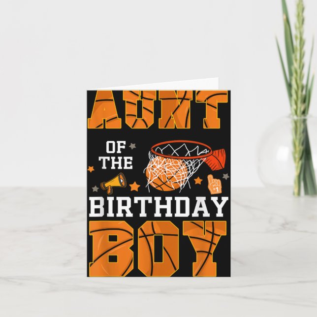 Tarjeta Tía De Birthday Boy Basketball B-day Decorati (Anverso)
