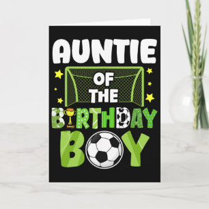 Tarjeta Tía de fútbol Cumpleaños Chico Fiesta Fútbol Famil