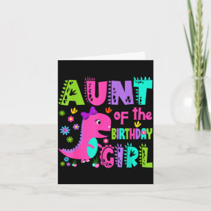 Tarjeta Tía de la chica de cumpleaños saurus rex dinosauri