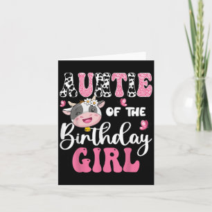 Tarjeta Tía De La Chica De Cumpleaños Vaca Granja Primer C