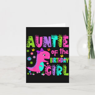 Tarjeta Tía de la cumpleañera saurus rex dinosaurio