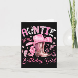 Tarjeta Tía de la cumpleañera vaquera rosa western