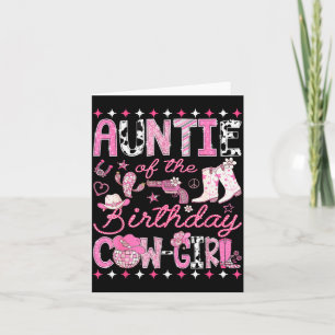 Tarjeta Tía de la vaquera del cumpleaños Nk Rodeo Western 