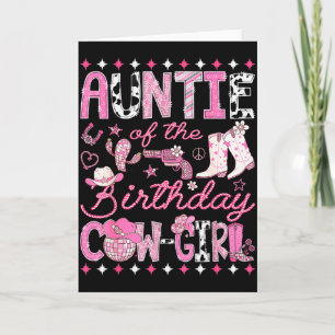 Tarjeta Tía de la vaquera del cumpleaños Rosa Rodeo Occide