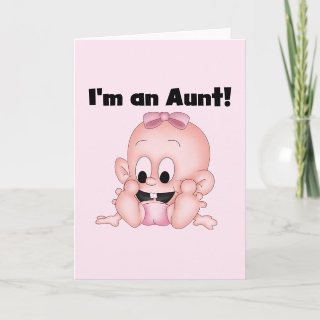 Tarjeta Tía de las camisetas y regalos de la nueva sobrina (Anverso)