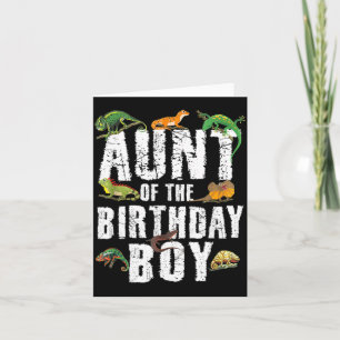 Tarjeta Tía del chico cumpleañero reptiles lagarto temátic