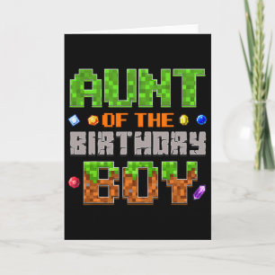 Tarjeta Tía Del Cumpleaños Chico Partido Video Juego Pixel