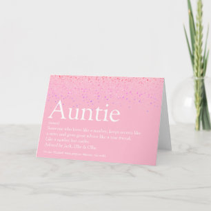 Tarjeta Tía del mundo definición tía rosa brillo