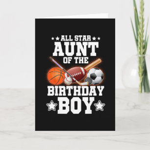 Tarjeta Tía Estelar Del Niño Cumpleañero Fútbol De Esquema
