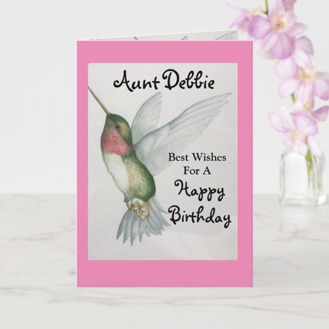 Tarjeta Tía Feliz Cumpleaños Bonito Alegre (Orquídea)