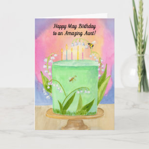 Tarjeta Tía Feliz Cumpleaños Lily del Valle