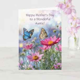 Tarjeta Tía Feliz Día de la Madre con Mariposas 