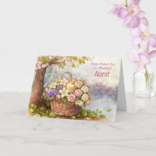 Tarjeta Tía Feliz Día de la Madre Lindas Flores