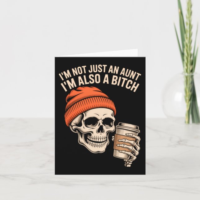Tarjeta Tía Funny Skeleton Tía (Anverso)