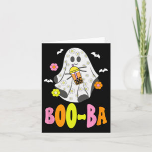 Tarjeta Tía Halloween Fantasma Boo Boba Adicto Leche de bu