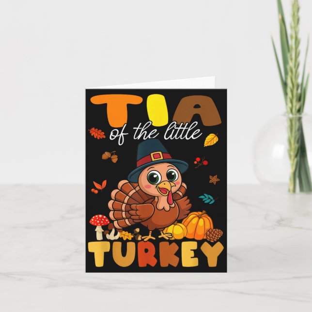 Tarjeta Tia Of The Little Turkey Thanksgiving Baby Shower  (Anverso)