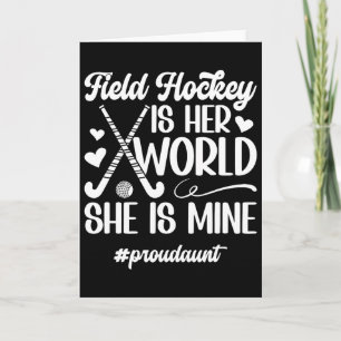 Tarjeta Tía orgullosa de hockey sobre hierba de una placa 