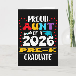 Tarjeta Tía orgullosa de la graduada de pre-k de 2026 del