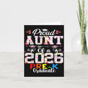 Tarjeta Tía orgullosa de la graduada de prekínder de 2026