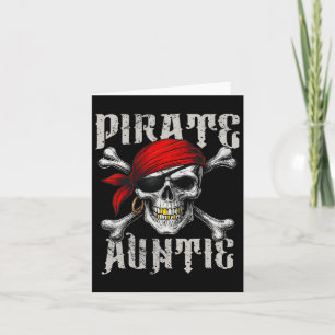 Tarjeta Tía Pirata Bandera Jolly Roger Y Cruz De Huesos De