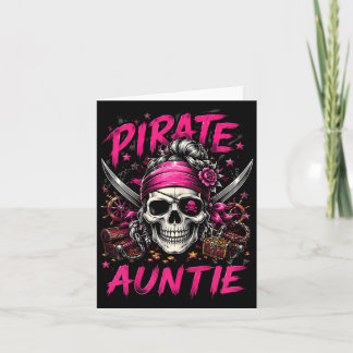 Tarjeta Tía pirata calavera familiar divertida jolly roger