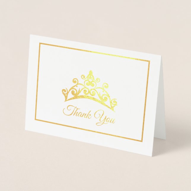 Tarjeta Tiara de Relieve metalizado dorado de conc (Anverso)