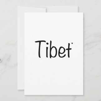 Tarjeta Tibet - minimalistic typography card
