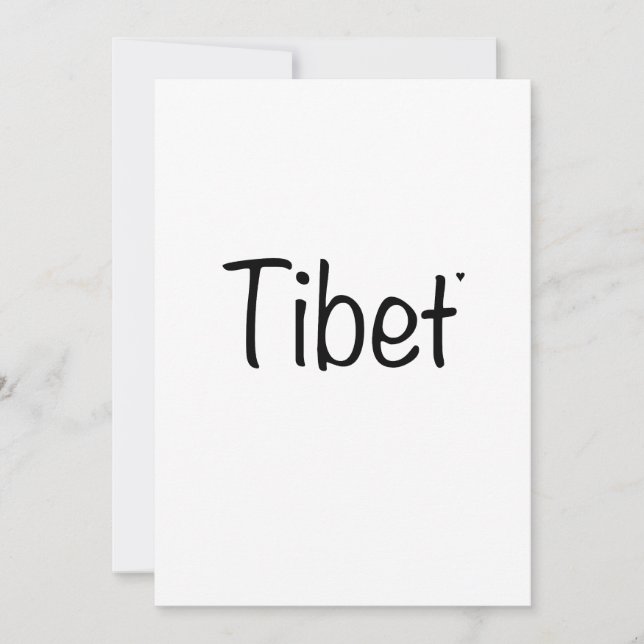 Tarjeta Tibet - minimalistic typography card (Anverso)