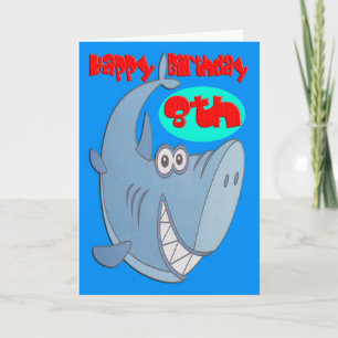 Tarjeta Tiburón azul Octavo cumpleaños