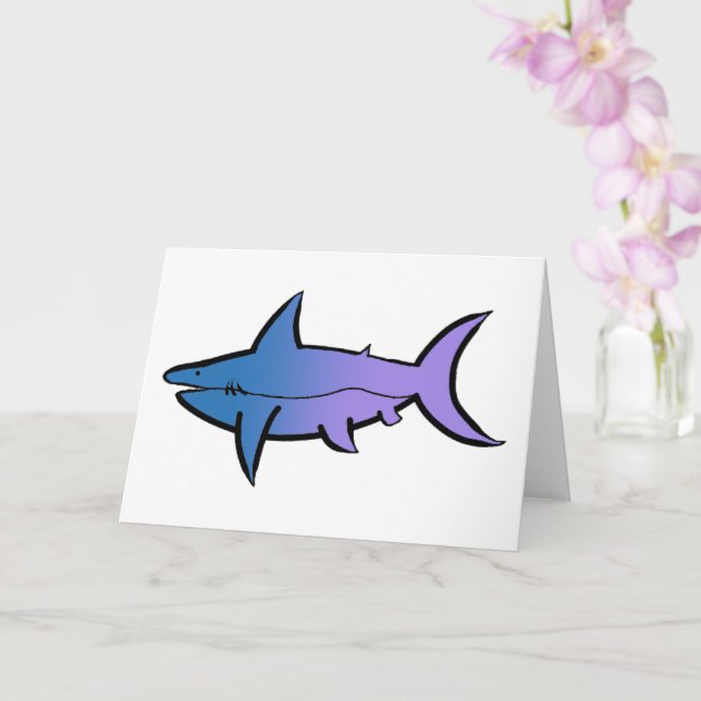 Tarjeta Tiburón azul y morado personalizable (Orquídea)