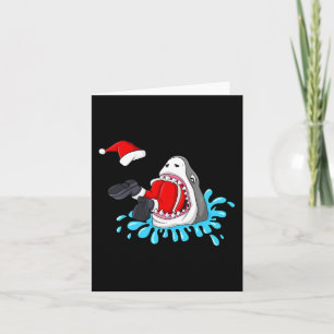 Tarjeta Tiburón come a Santa Claus Navidades niños Chicas 
