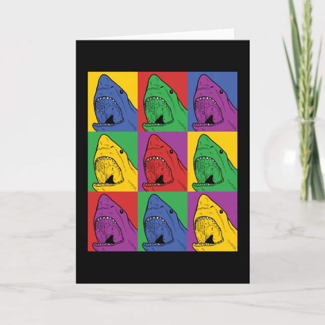 Tarjeta Tiburón del arte pop (Anverso)