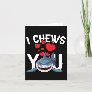 Tarjeta Tiburón I Te Mastica Día de San Valentín Divertido