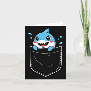 Tarjeta Tiburón lindo bolsillo Meme Divertido