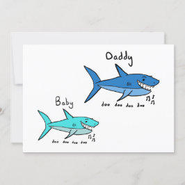 Tarjeta Tiburón Papá y Bebé Tiburón Día del Padre