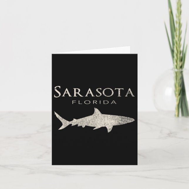 Tarjeta Tiburón Retro Sarasota Fl (Anverso)