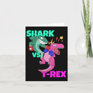 Tarjeta Tiburón Vs Dinosaurio T Guantes De Boxeo Rex Para