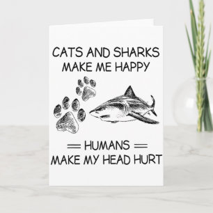 Tarjeta Tiburones Divertidos Y Perros Me Hacen Feliz Human