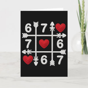 Tarjeta Tic Tac Toe 67 Pareja de San Valentín Corazones Se