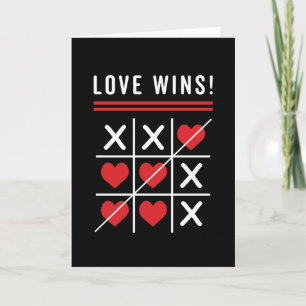 Tarjeta Tic Tac Toe Love gana El día de San Valentín de cu
