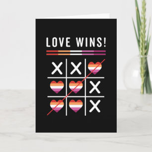 Tarjeta Tic Tac Toe Love Gana Orgullo Lésbico LGBTQ