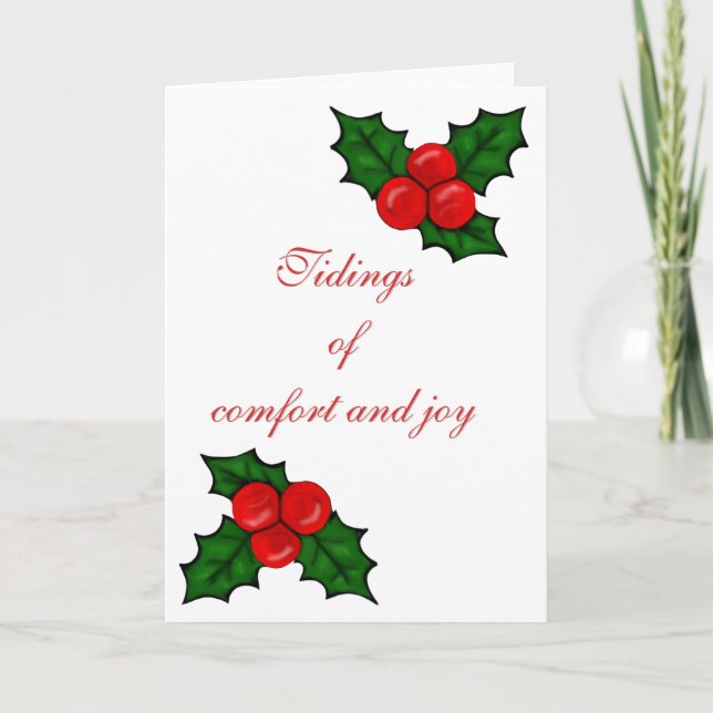Tarjeta Tidings of Comfort and Joy Christmas Card (Anverso)