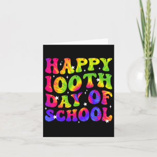 Tarjeta Tie Dye Happy 100 Day Of School Students Kids