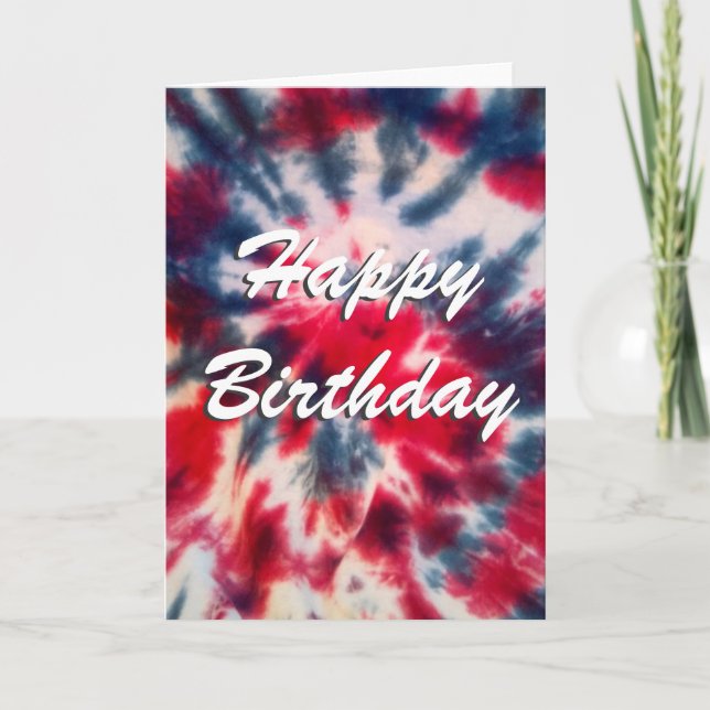 Tarjeta Tie Dye Happy Birday (Anverso)