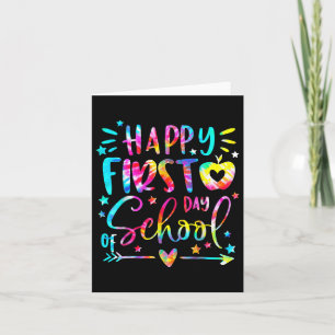Tarjeta Tie Dye Happy First Day Of Back To School